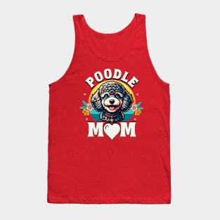 Colorful Poodle Mom Retro Sunset Dog Lover Mother's Day Tank Top